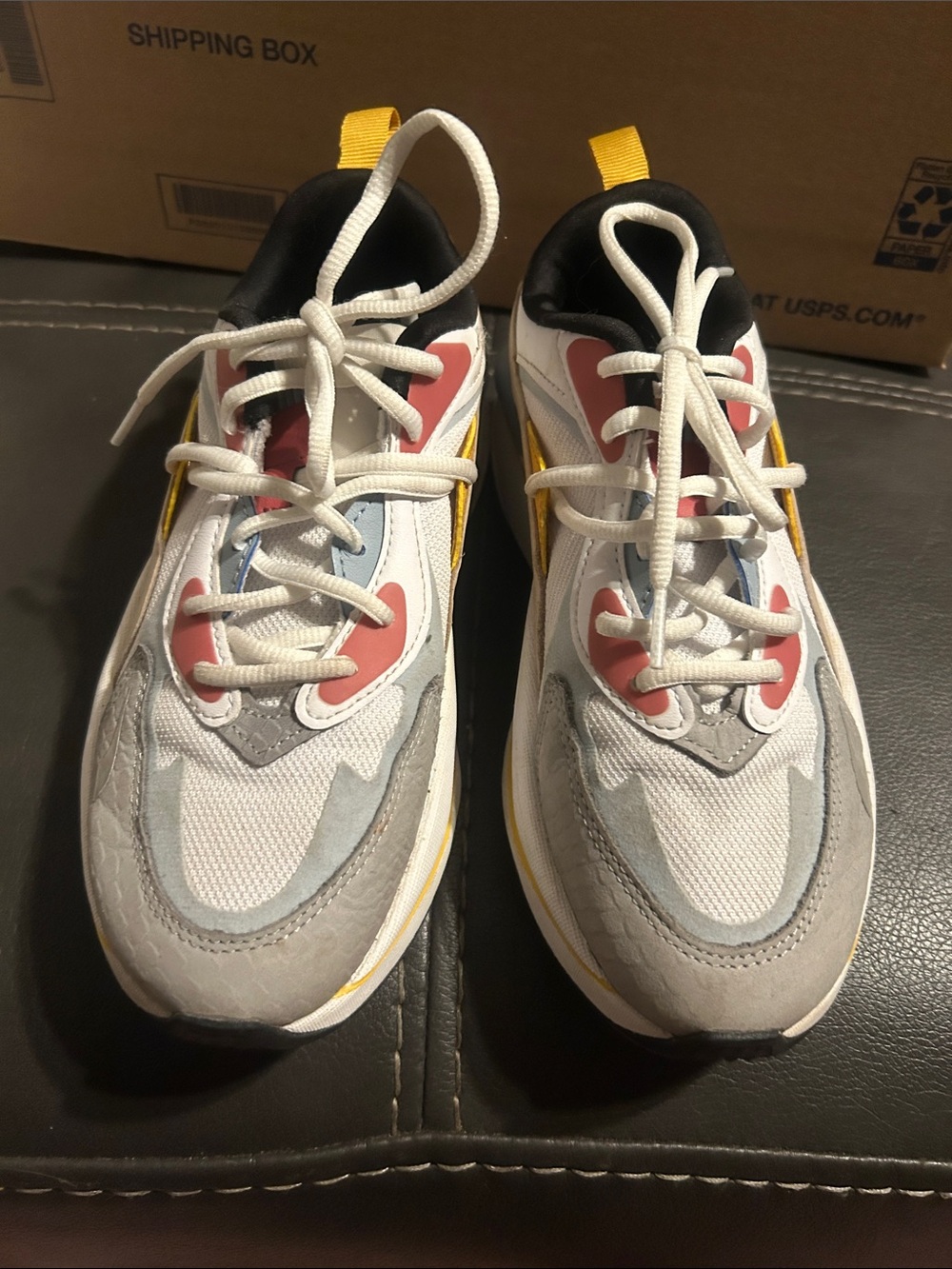 Puma White Gray Pink & Yellow Women's Running Sneakers